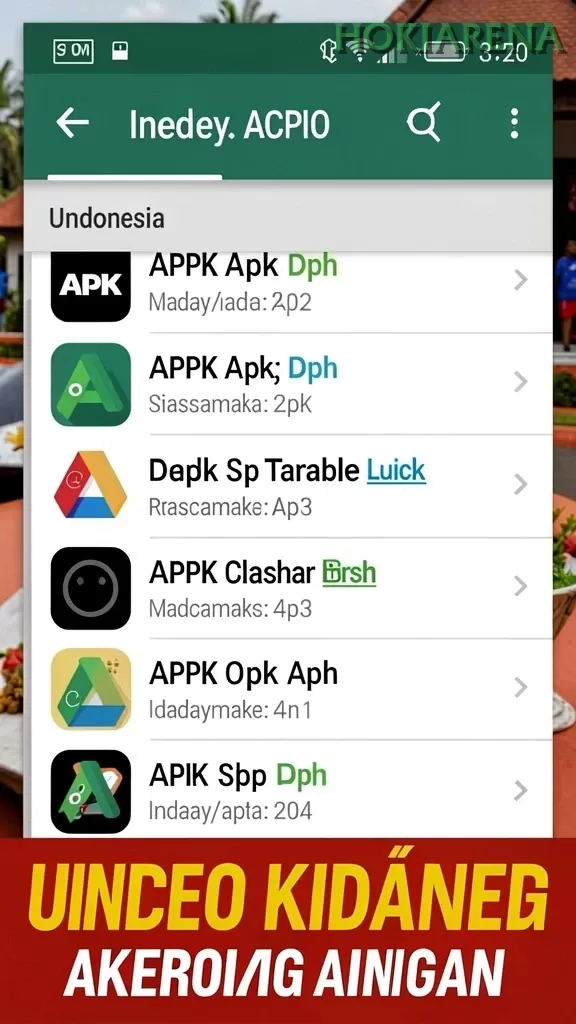 Cuplikan layar TITAN777 — menu navigasi